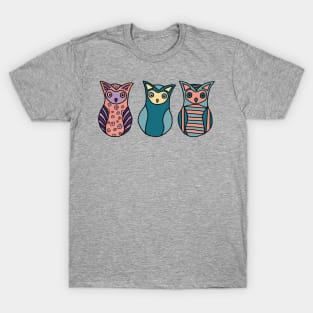 Cute Hand Drawn Owl Design T-Shirt